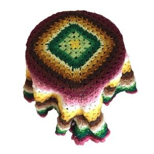 Vintage Crocheted Afghan / Table Cover